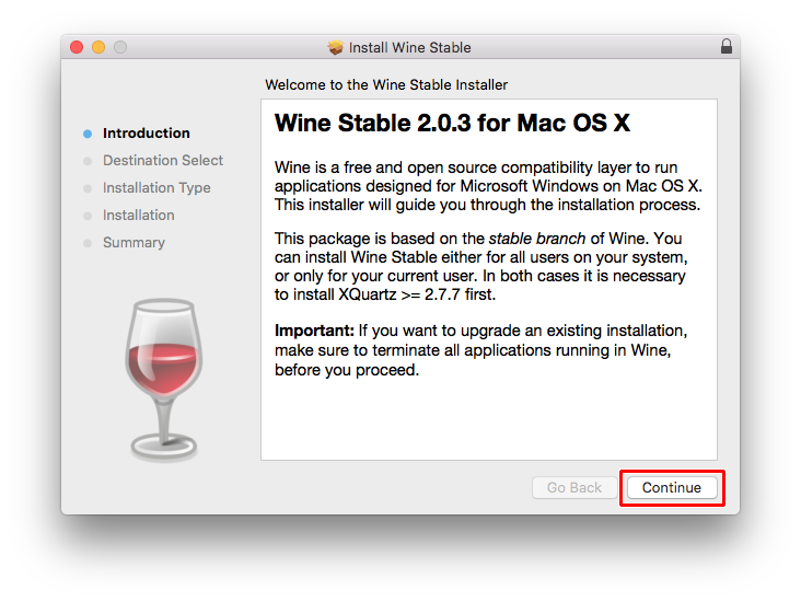 Wine download mac sierra installer